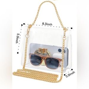 Clear Crossbody Gold Chain Purse